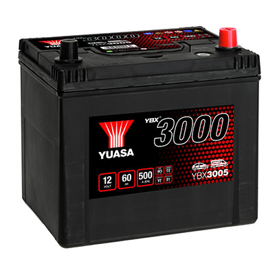 Starting Battery Yuasa YBX3005 12V 60Ah 500A(EN) in the group CAR & MC / START BATTERIES at TH Pettersson AB (105-YBX3005)