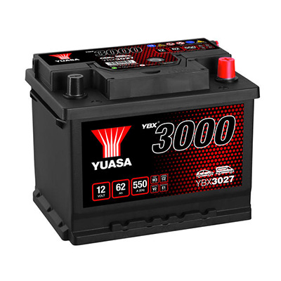 Starting Battery Yuasa YBX3027 12V 62Ah 550A(EN) in the group CAR & MC / START BATTERIES at TH Pettersson AB (105-YBX3027)