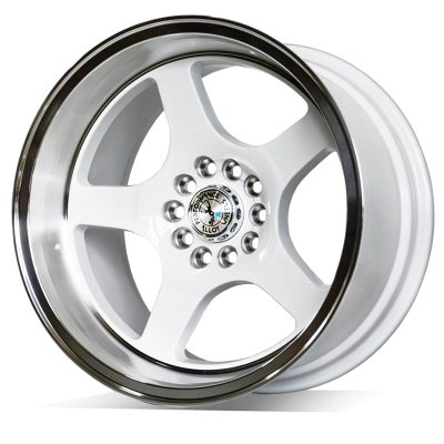 59 North Wheels D-004  8,5x17 5x100/5x108 ET10 CB 73,1 Gloss White/Polished Lip in the group WHEELS / RIMS / BRANDS / 59 North Wheels at TH Pettersson AB (206-0041785100108)