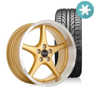Ocean MK18 Gold 8,5x18 5x108 ET6 HUB 65,1 - Complete with winter tires in the group WHEELS / RIMS / COMPLETE WHEEL KITS / WHEEL KITS at TH Pettersson AB (209-JP696001GP-KP-r-V)