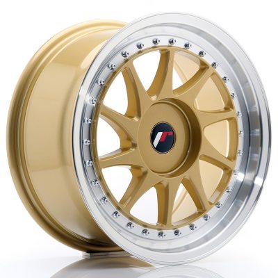 Japan Racing JR26 17x8 ET20-35 Undrilled Gold w/Machined Lip in the group WHEELS / RIMS / BRANDS / JAPAN RACING at TH Pettersson AB (225-JR261780XX2074GDL)