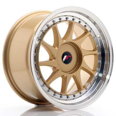 Japan Racing JR26 17x9 ET20-35 Undrilled Gold w/Machined Lip in the group WHEELS / RIMS / BRANDS / JAPAN RACING at TH Pettersson AB (225-JR261790XX2074GDL)