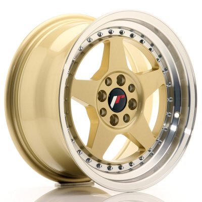 Japan Racing JR6 16x8 ET30 4x100/114 Gold w/Machined Lip in the group WHEELS / RIMS / BRANDS / JAPAN RACING at TH Pettersson AB (225-JR6168043067GDL)