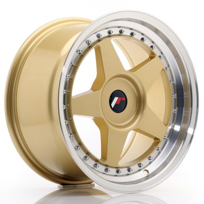 Japan Racing JR6 17x9 ET20-35 Undrilled Gold w/Machined Lip in the group WHEELS / RIMS / BRANDS / JAPAN RACING at TH Pettersson AB (225-JR61790XX2074GDL)