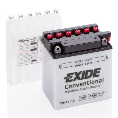 Motorcycle battery 4942 EXIDE MC 12N10-3B 10Ah 110A(EN) in the group CAR & MC / MC BATTERIES at TH Pettersson AB (32-12N10-3B)