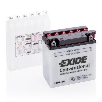 Motorcycle battery 4573 EXIDE MC 12N9-3B 9Ah 85A(EN) in the group CAR & MC / MC BATTERIES at TH Pettersson AB (32-12N9-3B)