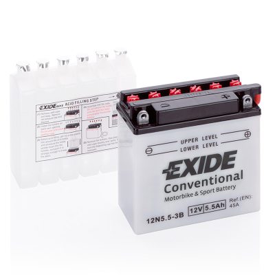 Motorcycle battery 4559 EXIDE MC 12N5,5-3B 6Ah 45A(EN) in the group CAR & MC / MC BATTERIES at TH Pettersson AB (32-4559)