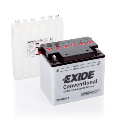 Motorcycle battery 4580 EXIDE MC E60-N24-A 28Ah 280A(EN) in the group CAR & MC / MC BATTERIES at TH Pettersson AB (32-4580)
