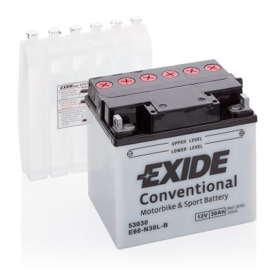 Motorcycle battery 4998 EXIDE MC E60-N30L-B 30Ah 300A(EN) in the group MARINE & HOBBY / WATERCRAFT BATTERIES at TH Pettersson AB (32-E60-N30L-B)