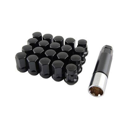 Wheel nuts set with lock nuts M12x1.25 - Black in the group WHEELS / RIMS / WHEEL ACCESSORIES / WHEEL BOLTS / WHEEL NUTS at TH Pettersson AB (76-BS013)