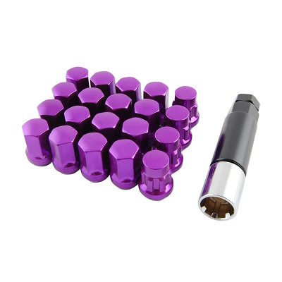 Wheel nuts set with lock nuts M12x1.25 - Purple in the group WHEELS / RIMS / WHEEL ACCESSORIES / WHEEL BOLTS / WHEEL NUTS at TH Pettersson AB (76-BS015)