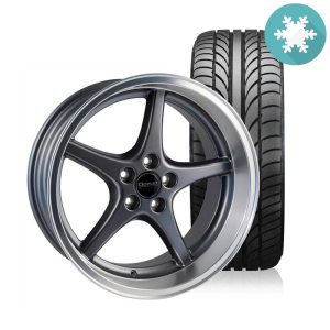 Ocean MK18 Anthracite 8,5x18 5x108 ET6 HUB 65,1 - Complete with winter tires