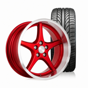 Ocean MK18 Candy Red 8,5x18 5x108 ET6 HUB 65,1 - 215/35R18 Budget Tires