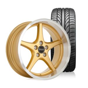 Ocean MK18 Gold 8,5x18 5x108 ET6 HUB 65,1 - Complete with summer tires