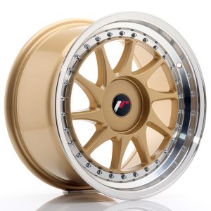 Japan Racing JR26 17x9 ET20-35 Undrilled Gold w/Machined Lip