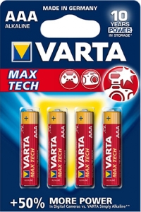 4x VARTA Max Tech  AAA  LR3  BATTERIEN VARTA BATTERIE LR03 MICRO MAX TECH 