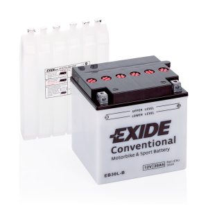 Exide Moto 12V Batterie conventionnelle E60-N30L-B. 30Ah - 300A(EN) 12V.  (185x128x168mm) - VT BATTERIES