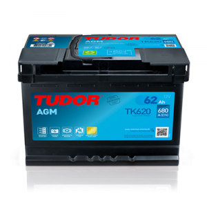 Starting Battery TK620 TUDOR EXIDE START-STOP AGM 62Ah 680A(EN)