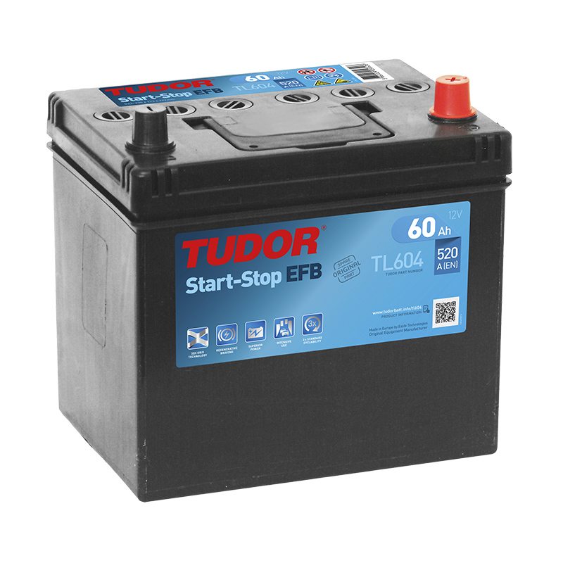 Starting Battery TL604 TUDOR EXIDE START-STOP EFB 60Ah 520A(EN)