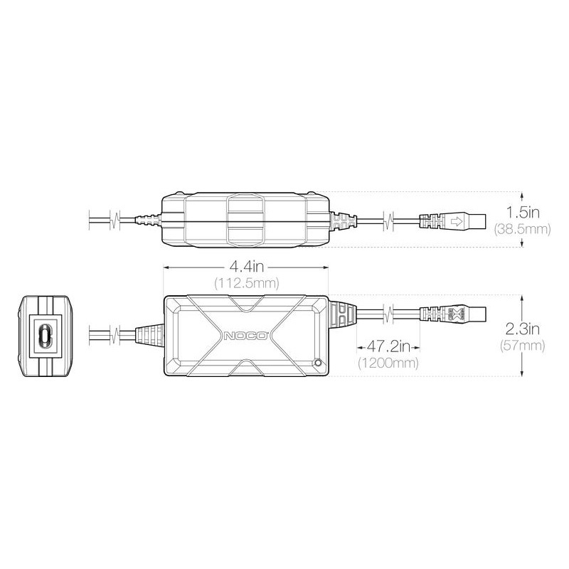 Noco laddare 230V 12V till GB70, GB150 och GB500