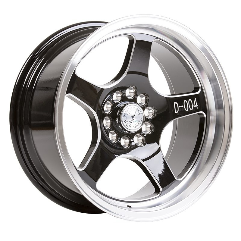 59� North Wheels D-004  8,5x17 5x100/5x108 ET10 CB 73,1 Gloss Black Champer/Polished Lip