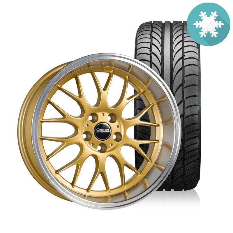 Ocean Super DTM Gold 8,5x18 5x108 ET6 HUB 65,1 - Complete with winter tires