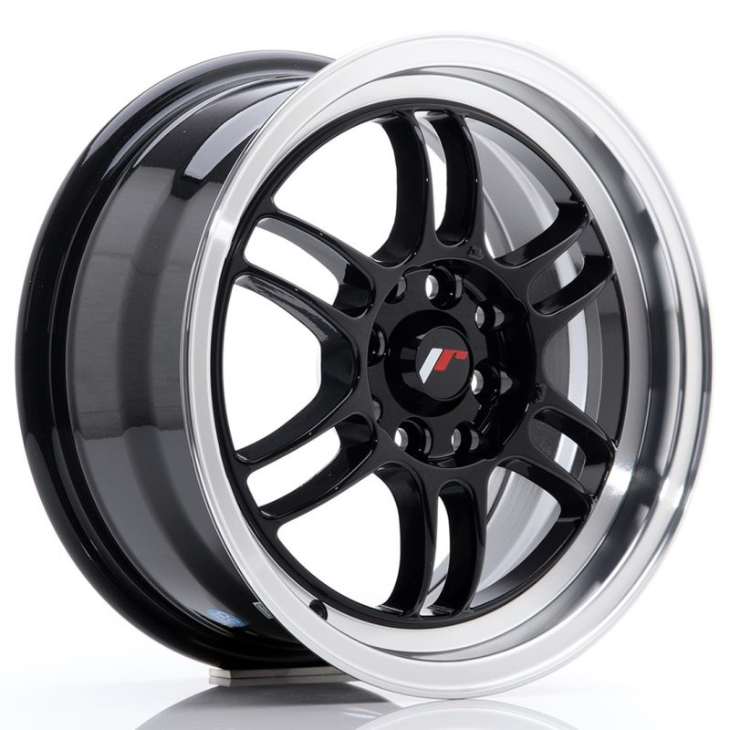 Japan Racing JR7 15x7 ET38 4x100/114 Gloss Black w/Machined Lip