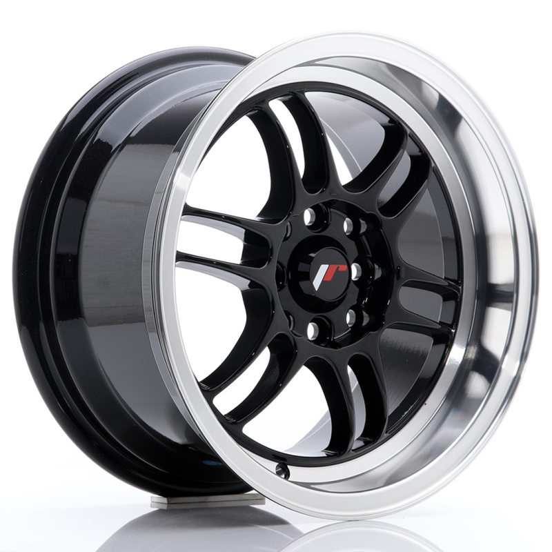 Japan Racing JR7 15x8 ET35 4x100/114 Gloss Black w/Machined Lip