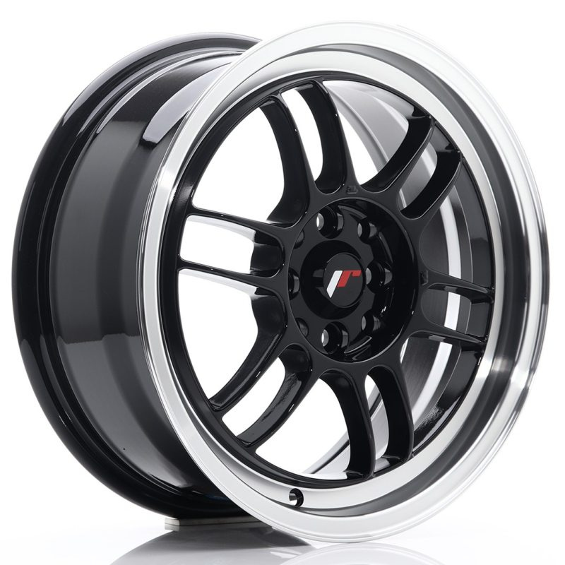 Japan Racing JR7 16x7 ET38 4x100/114 Gloss Black w/Machined Lip