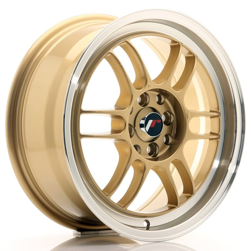 Japan Racing JR7 16x7 ET38 4x100/114 Gold w/Machined Lip
