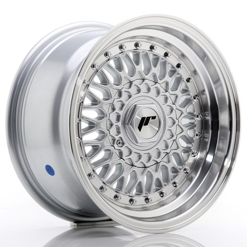 Japan Racing JR9 15x8 ET20 4x100/108 Silver w/Machined Lip+Silver Rivets