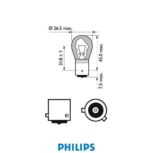 Philips Light bulb PY21W 12V 21W gul