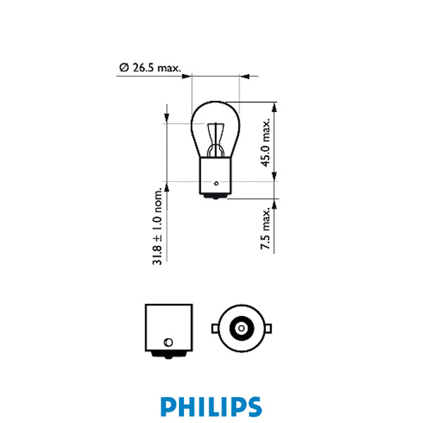 Philips Light bulb P21W 12V 21W