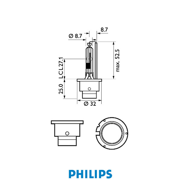 Philips Gas Discharge Lamp D2R X-tremeVision 35W Xenon +50%