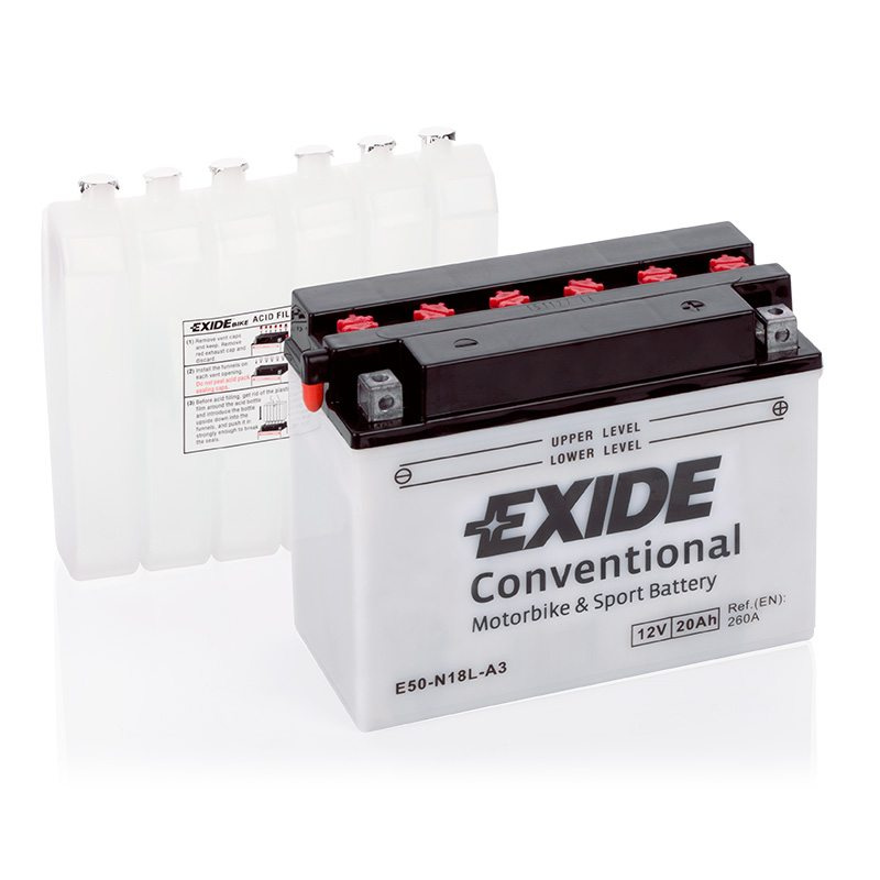 Motorcycle battery 4572 EXIDE MC E50-N18L-A3 20Ah 260A(EN)