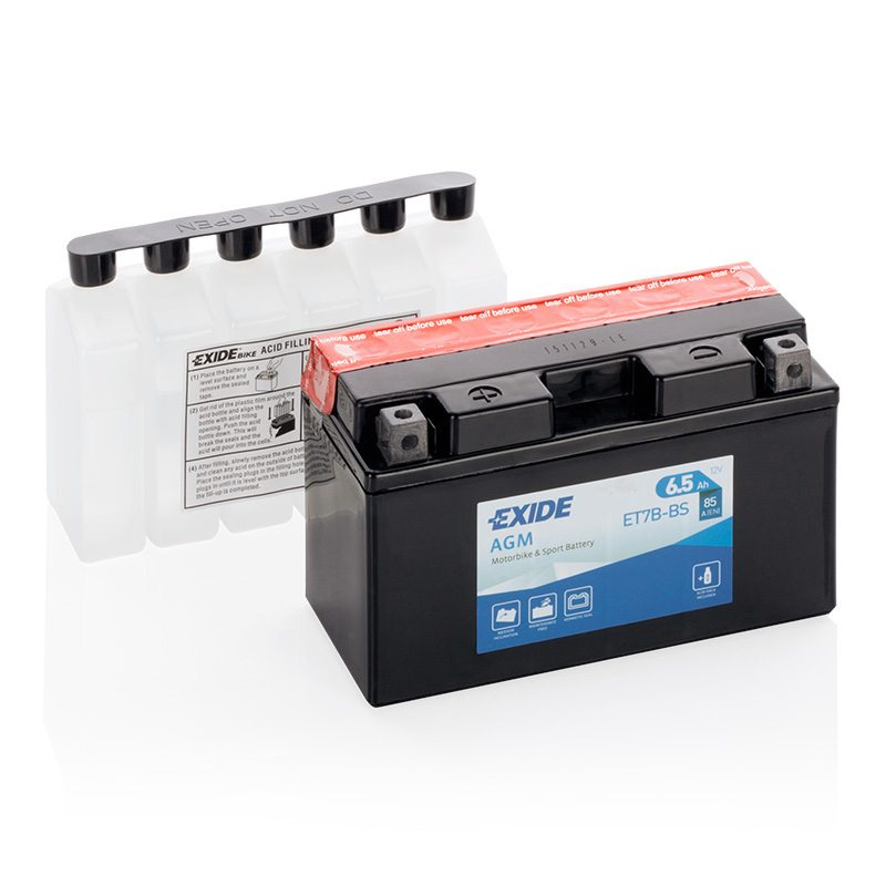 Motorcycle battery 4904 EXIDE MC ET7B-BS 6,5Ah 85A(EN)