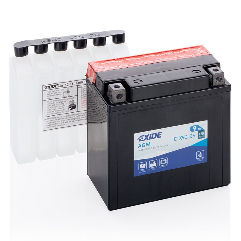 Motorcycle battery 4962 EXIDE MC ETX9C-BS 9Ah 120A(EN)