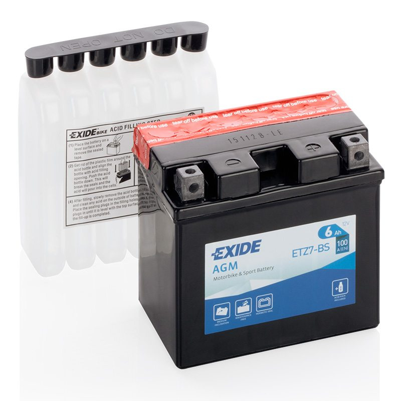 Motorcycle battery 4975 EXIDE MC ETZ7-BS 6Ah 100A(EN)