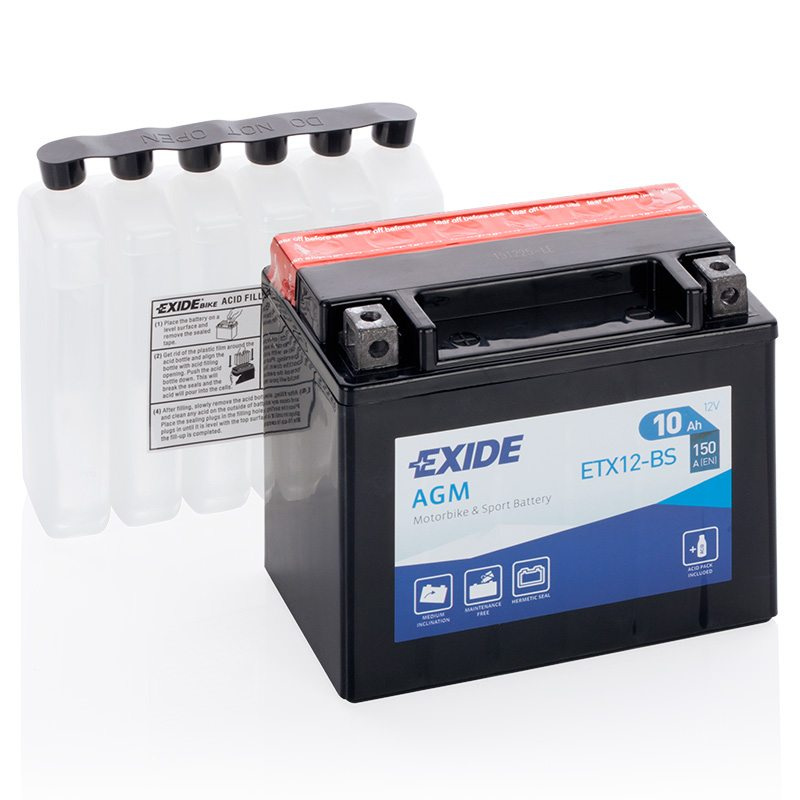 Motorcycle battery 4596 EXIDE MC ETX12-BS 10Ah 150A(EN)