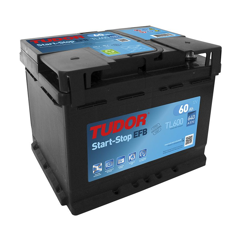 Starting Battery TL600 TUDOR EXIDE START-STOP EFB 60Ah 640A(EN)