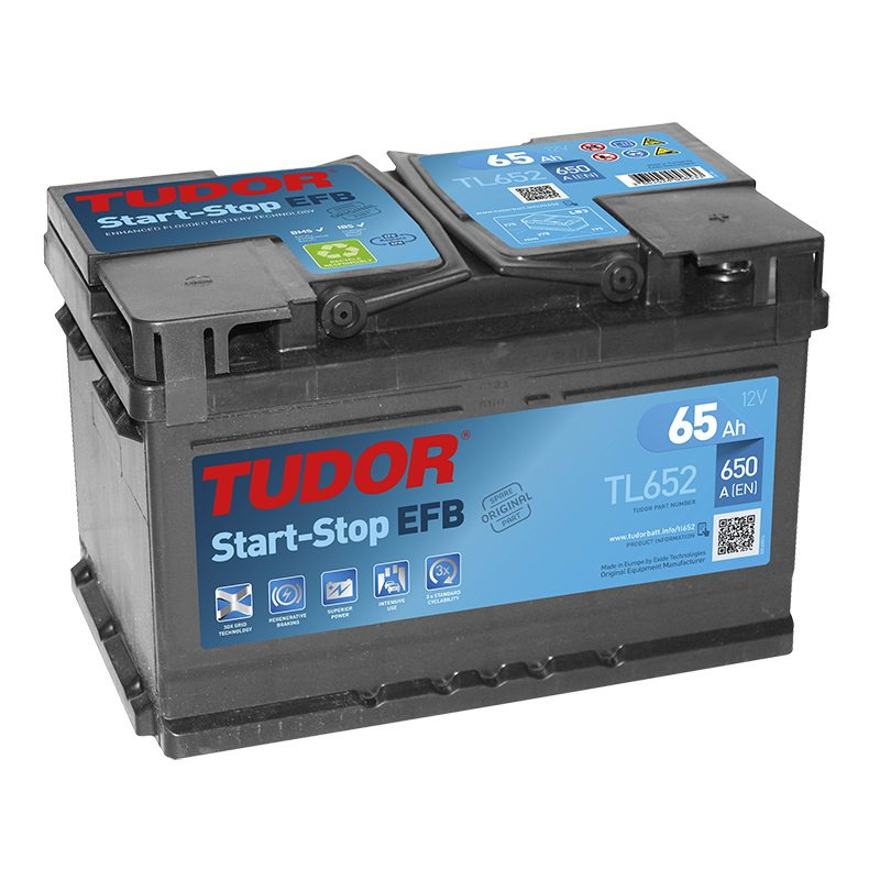 Starting Battery TL652 TUDOR EXIDE START-STOP EFB 65Ah 650A(EN)