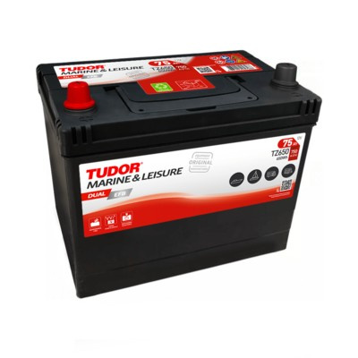 Leisure Battery TZ650 TUDOR EXIDE DUAL 75Ah 650Wh 750A(EN) 